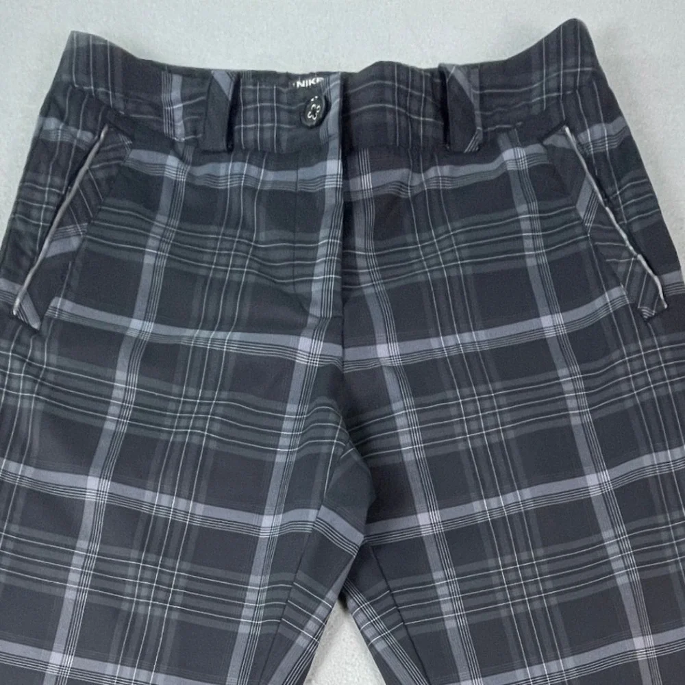 Nike Golf Pants Womens 6 Black Plaid Tour Performance Dri-FIT Straight Trousers
